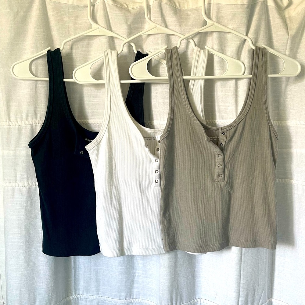 Abercrombie and Fitch Henley Crop Tank Top Bundle